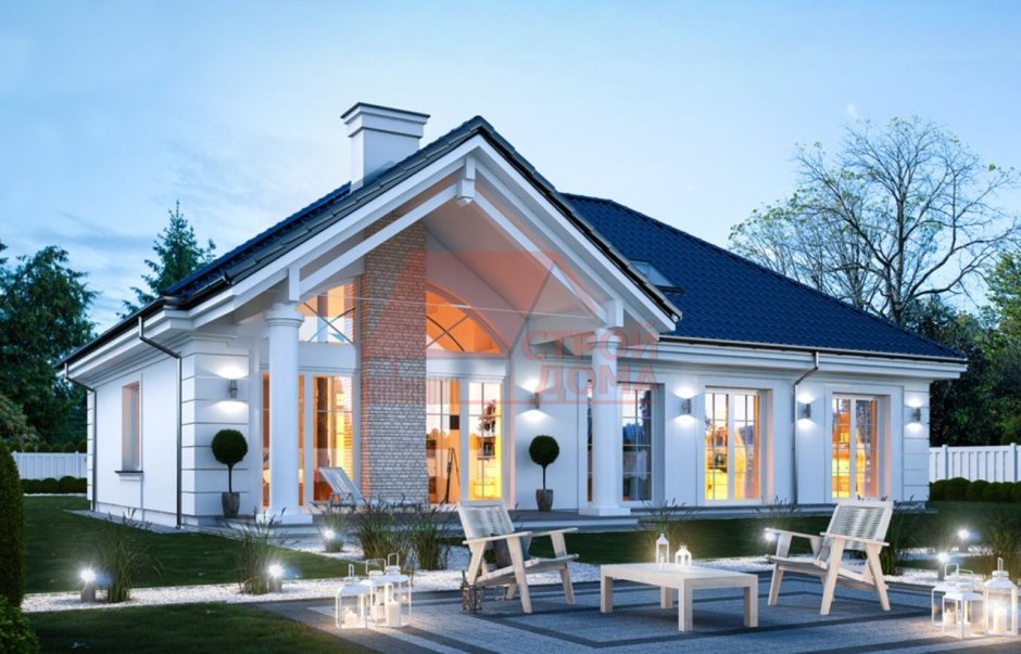 Красивый одноэтажный дом