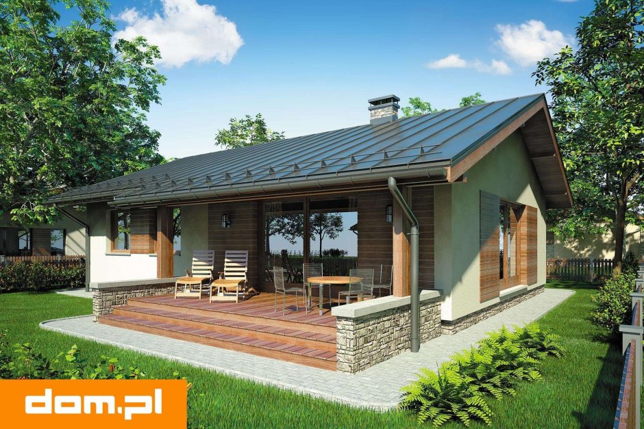 Одноэтажный дом с террасой 100 кв