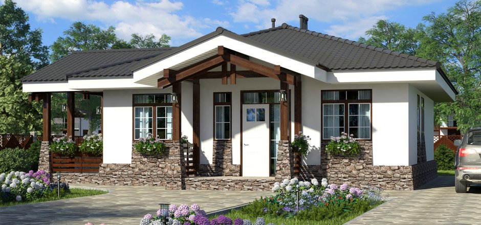 Z500 проекты одноэтажных с террасой