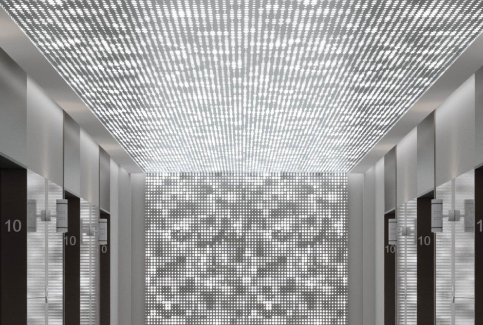 Металлическая сетка на потолок дизайн интерьера
