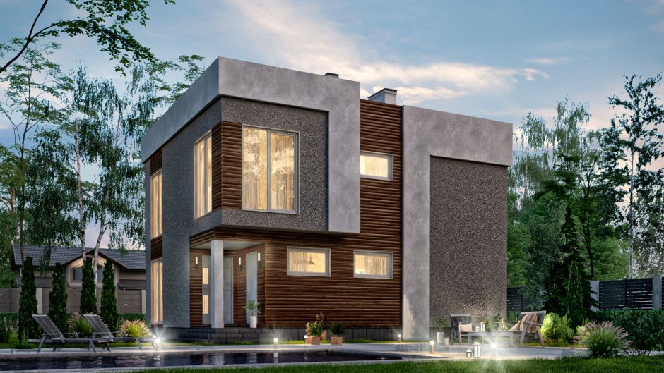 Дом с плоской крышей 160кв