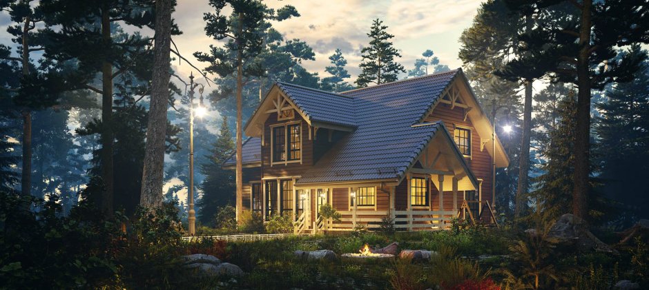 Загородный дом из клееного бруса