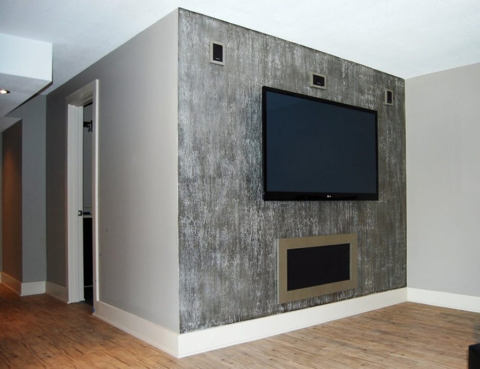 Серебристая краска для стен в интерьере