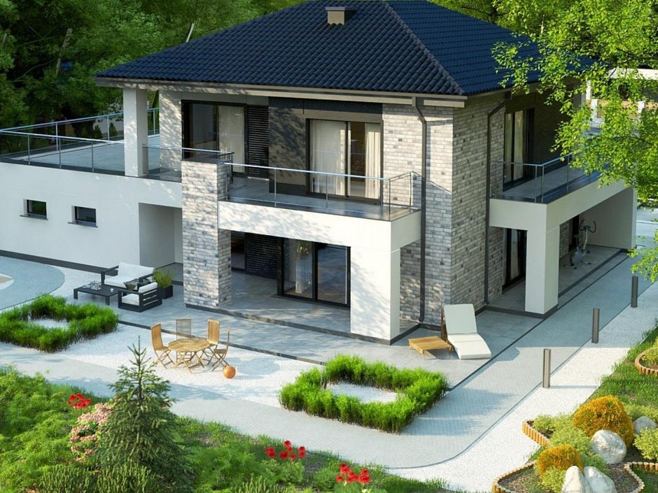 Z500 проекты двухэтажных домов с террасой