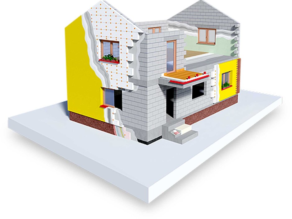 Дом из газобетона в разрезе