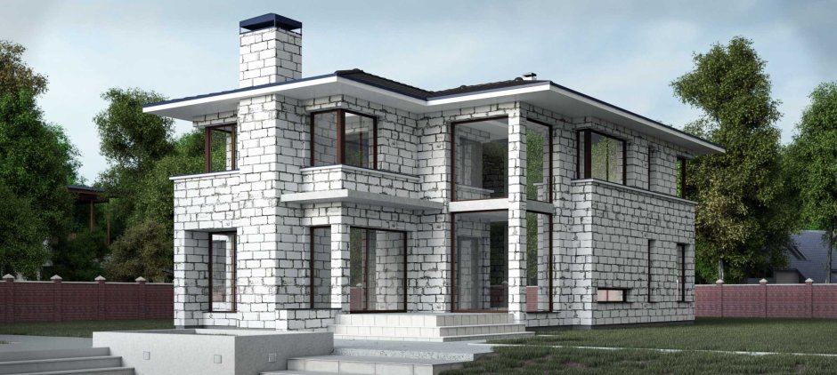 Фасад из газобетона