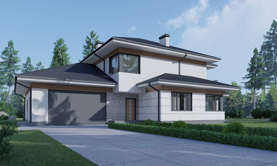 Проекты красивых коттеджей из газоблоков