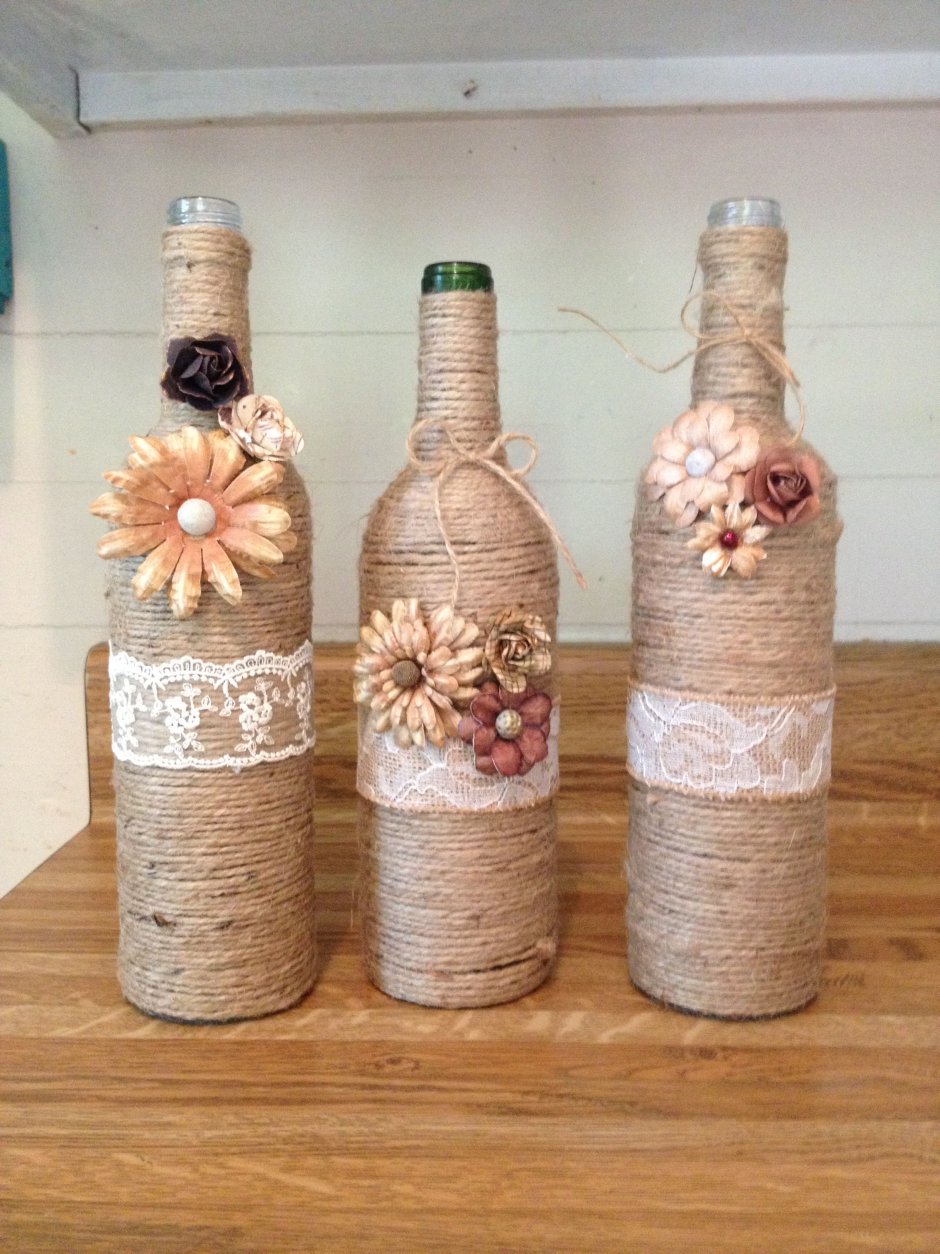 Напольная ваза из шпагата