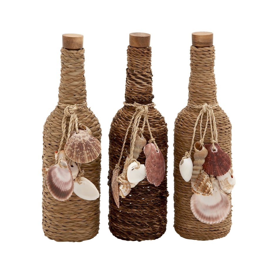 Декор бутылки шампанского со шпагатом