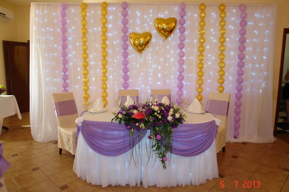 Украшение зала на свадьбу шарами