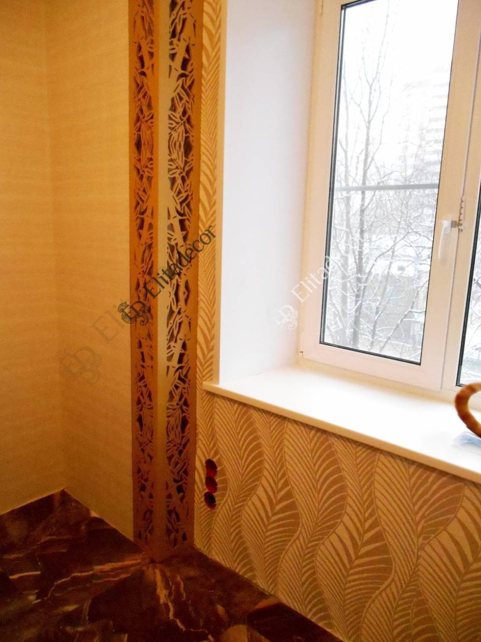 Декор трубы отопления в комнате