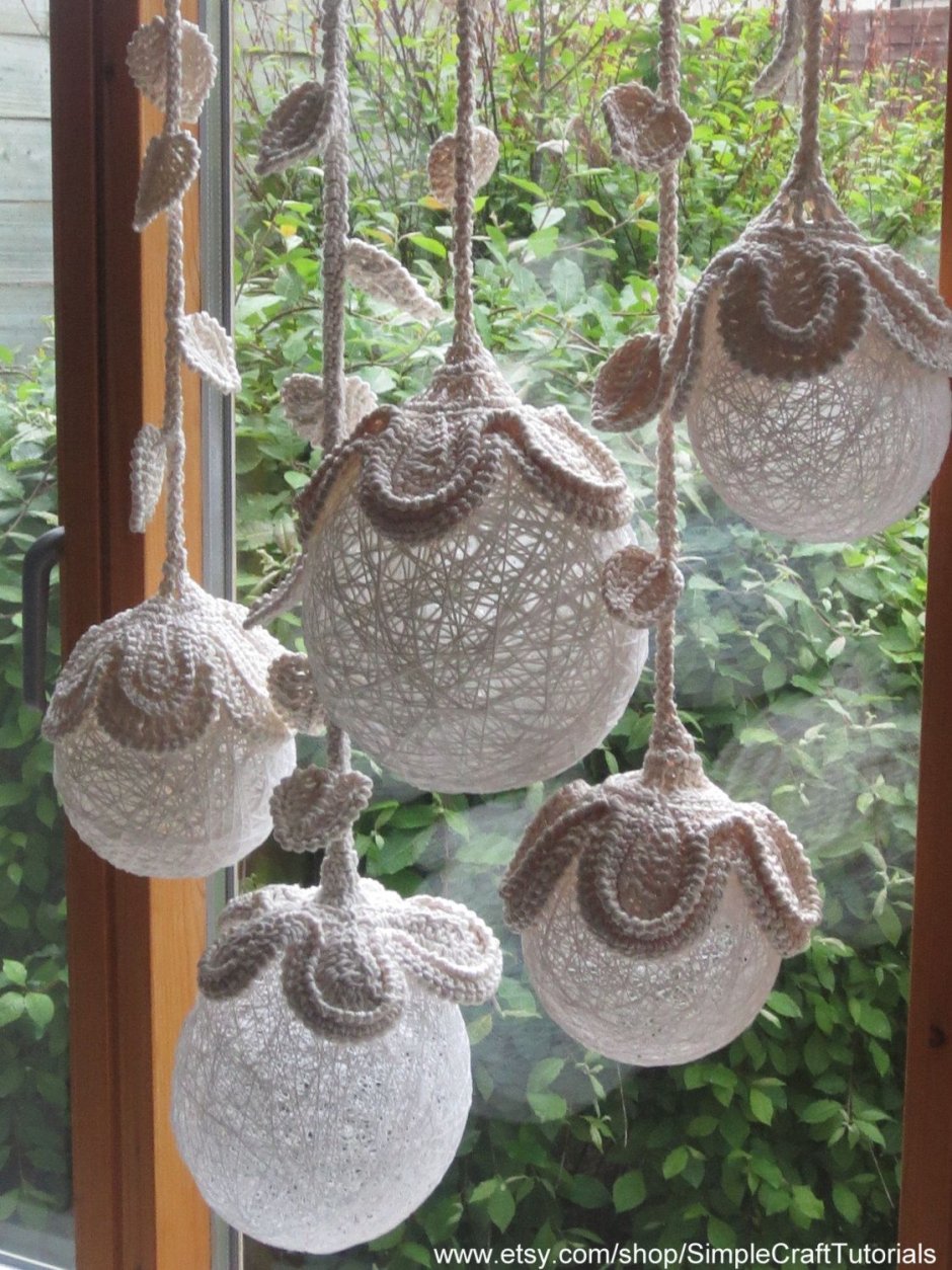 Вязаные интерьерные украшения