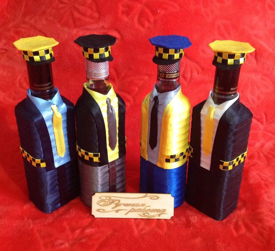 Декор бутылки коньяка в подарок для мужчины