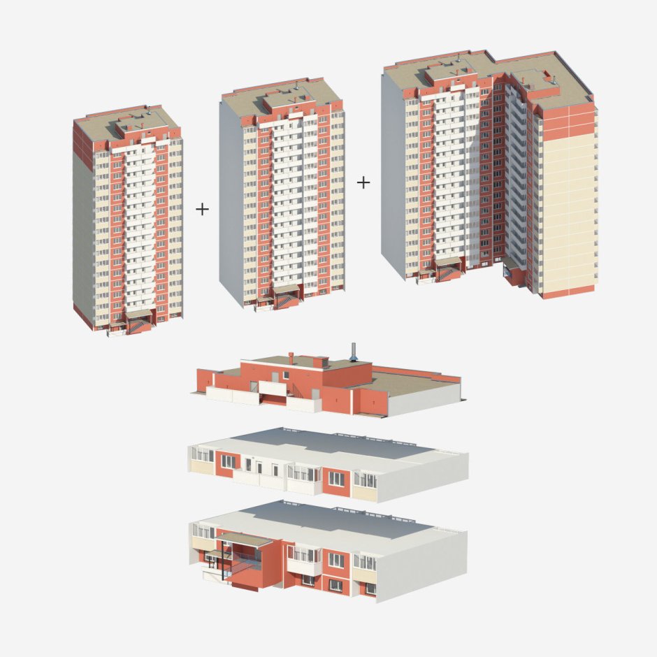 Объемные блоки серии БКР-2
