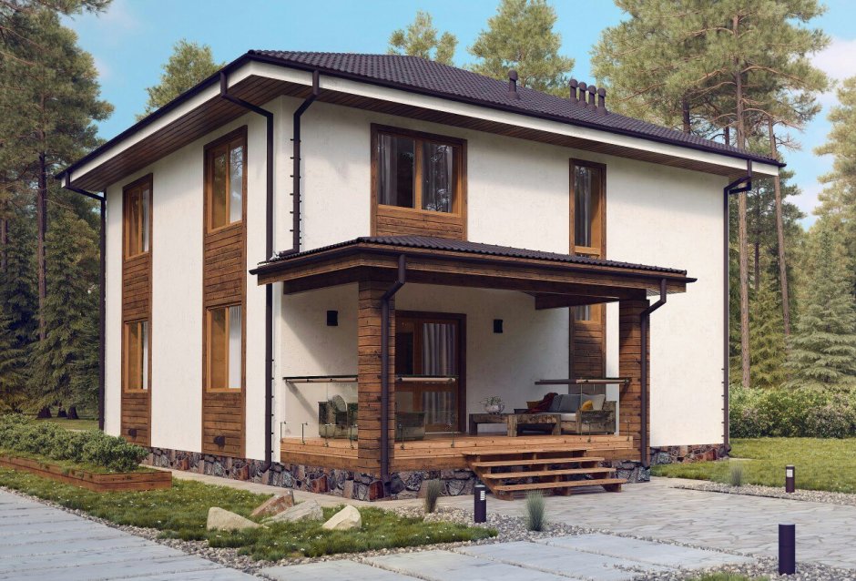 Комбинированная отделка фасада