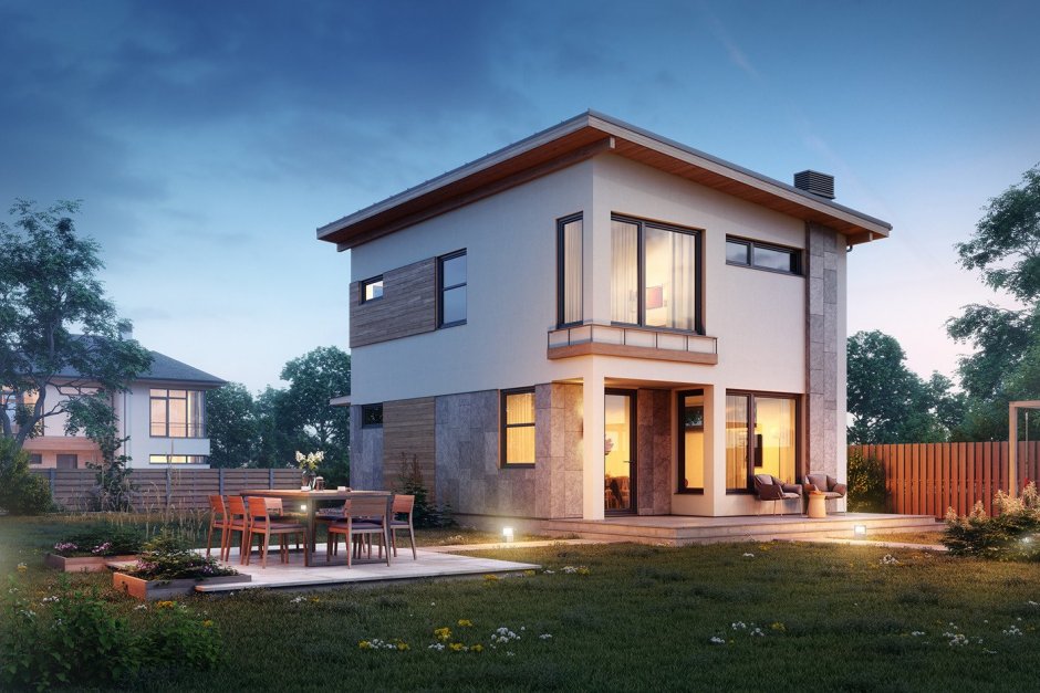 Современный двухэтажный дом