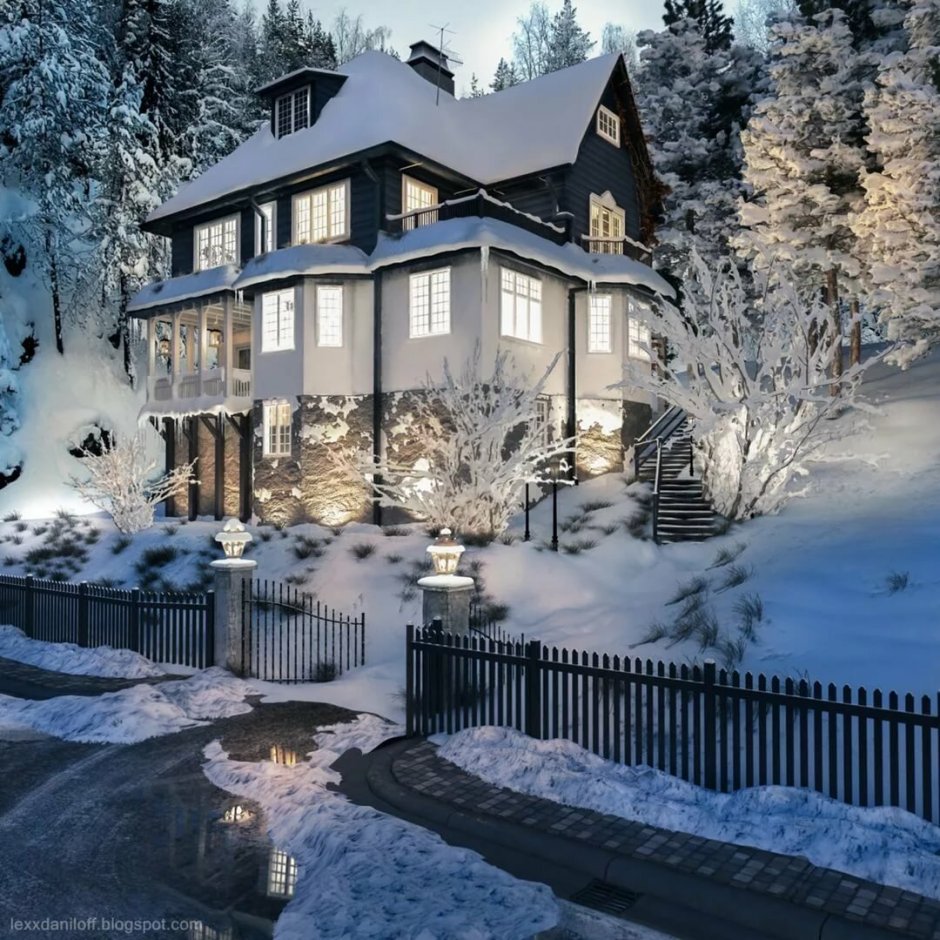 Спальня в деревянном доме из бревна