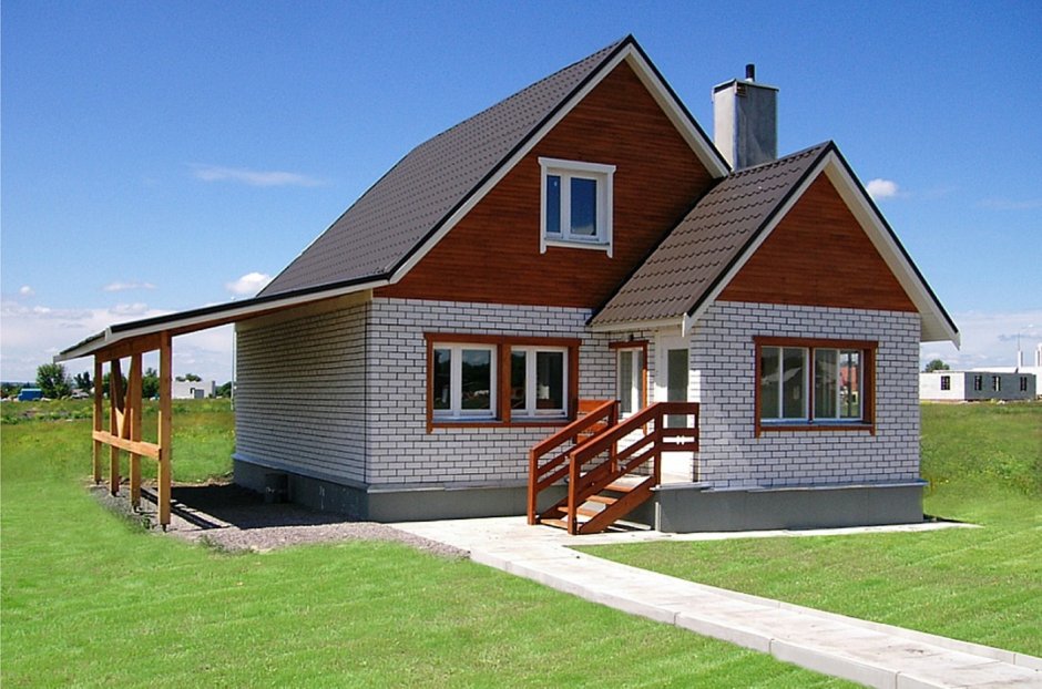 Шале с мансардой и террасой проекты