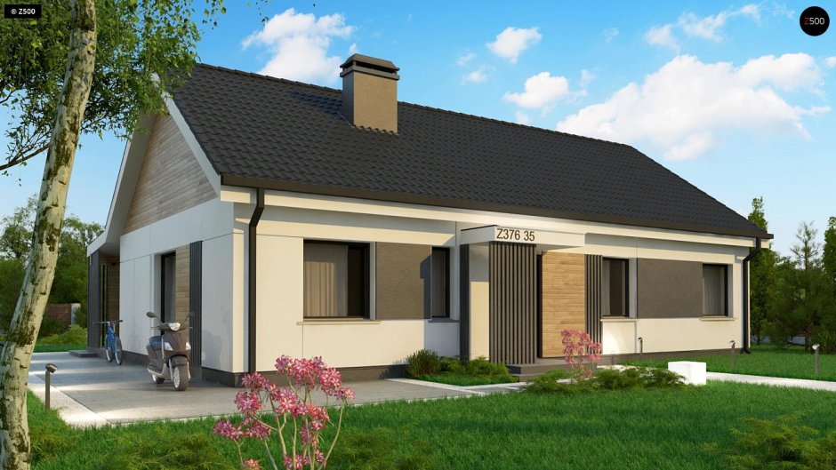 Z500 проекты одноэтажных домов с террасой
