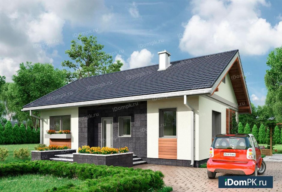 Дом 100 м2 одноэтажный из газобетона