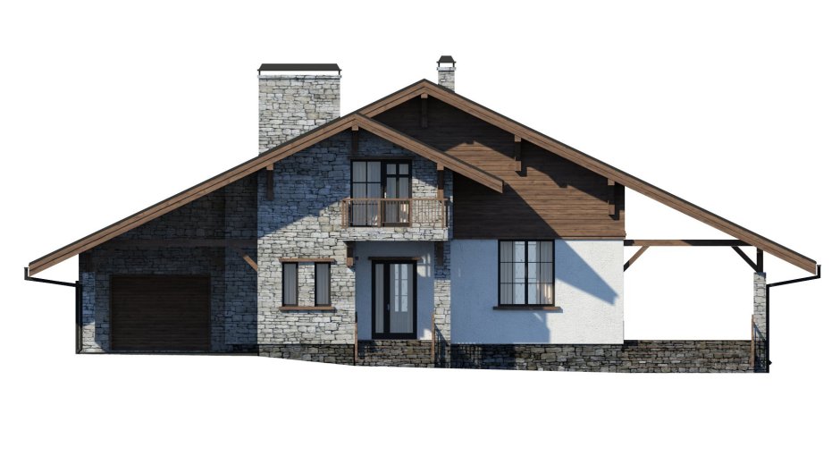 Шале из газобетона с мансардой 120кв м