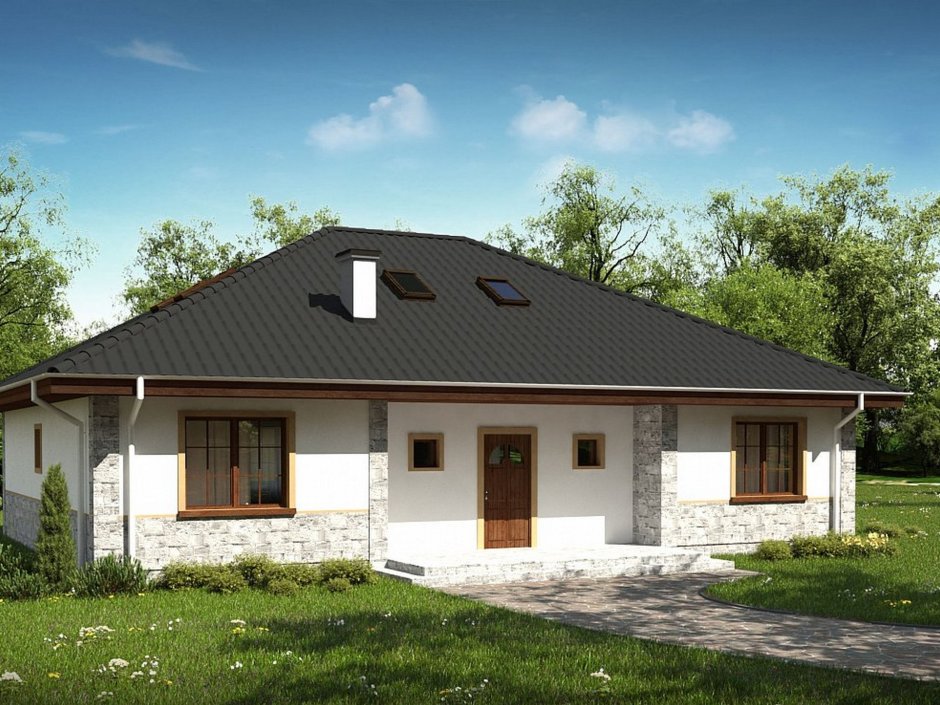 Проект z10 одноэтажный дом с террасой