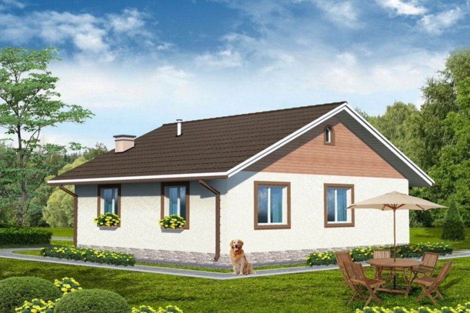 Дом из газобетона 80 кв.м одноэтажные