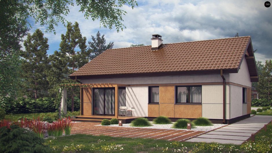 Дом одноэтажный из газобетона до 80 кв