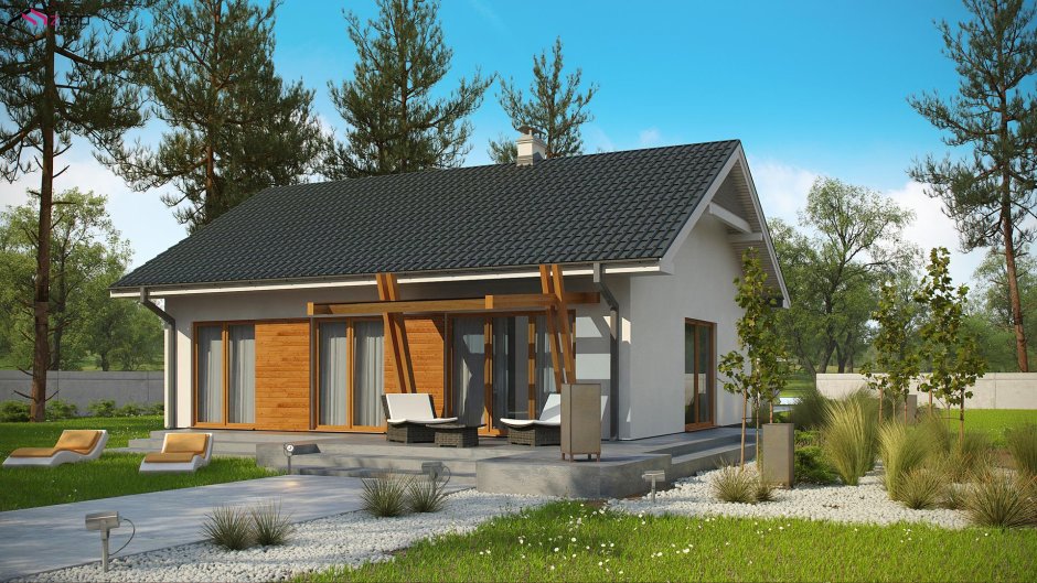 Одноэтажный дом из газобетона 80 кв