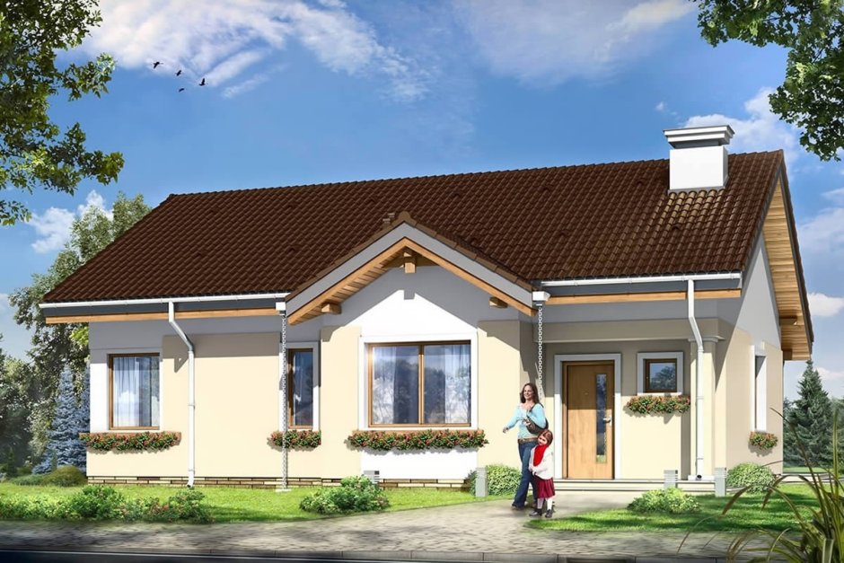 Одноэтажный дом с чердаком