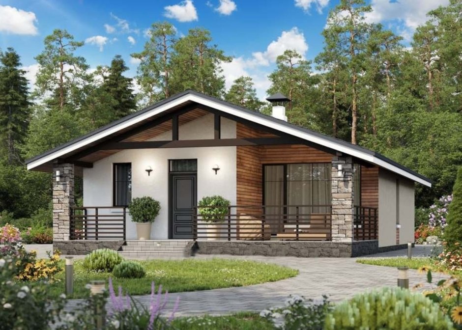 Одноэтажный дом 120кв с террасой