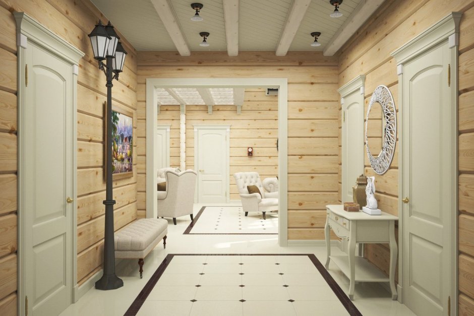 Прихожая в деревянном доме