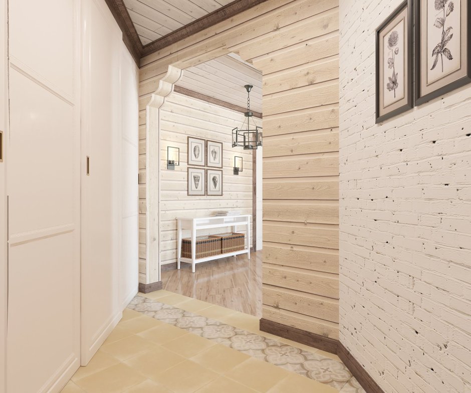 Прихожая имитация бруса