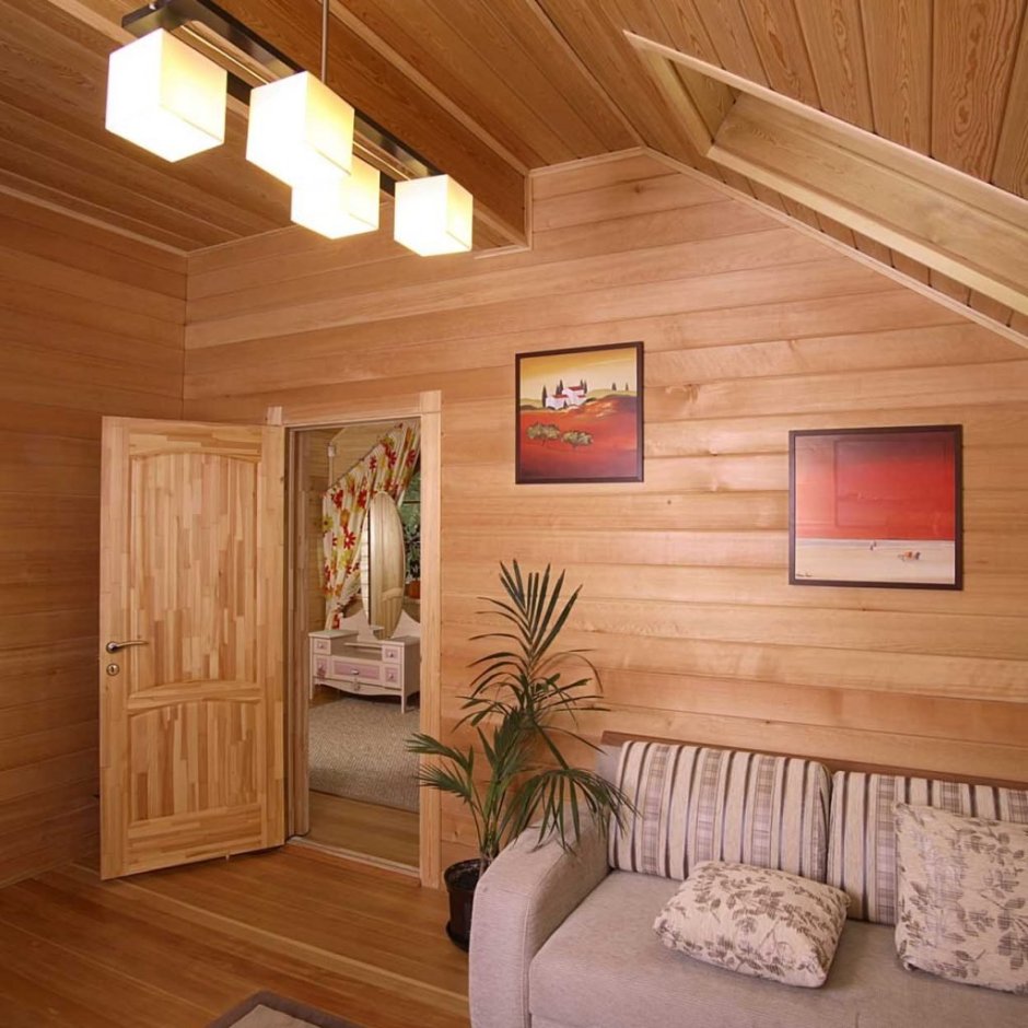 Интерьер блокхаус сосна