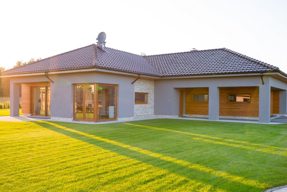 Г-образный дом одноэтажный