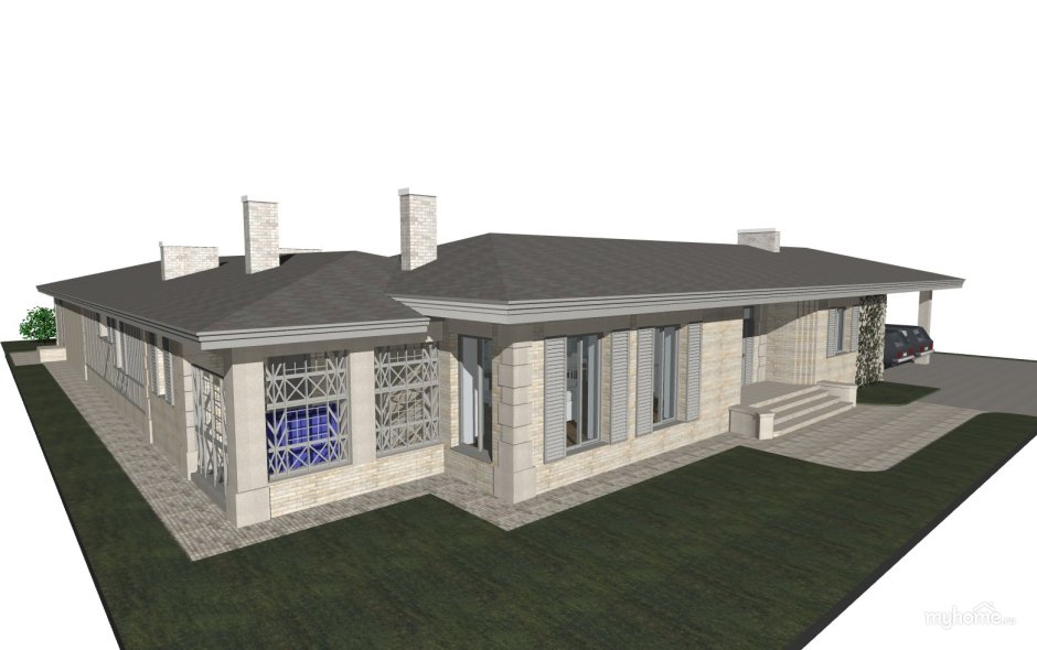 Дом п образный одноэтажный