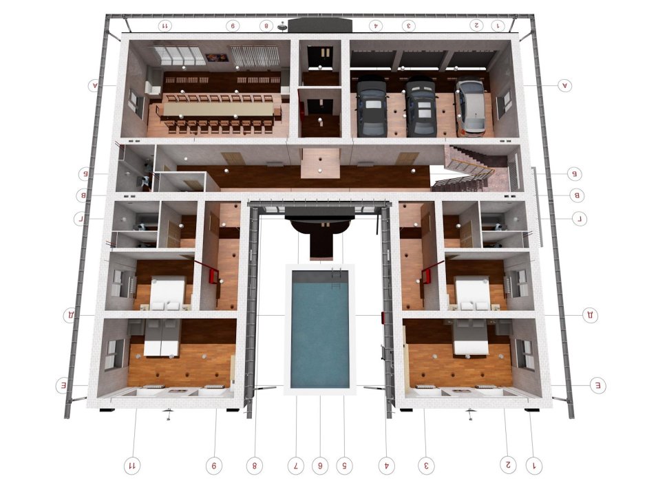 Проекты п-образных одноэтажных домов
