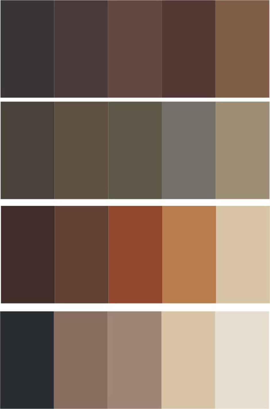 Палитра коричневого цвета
