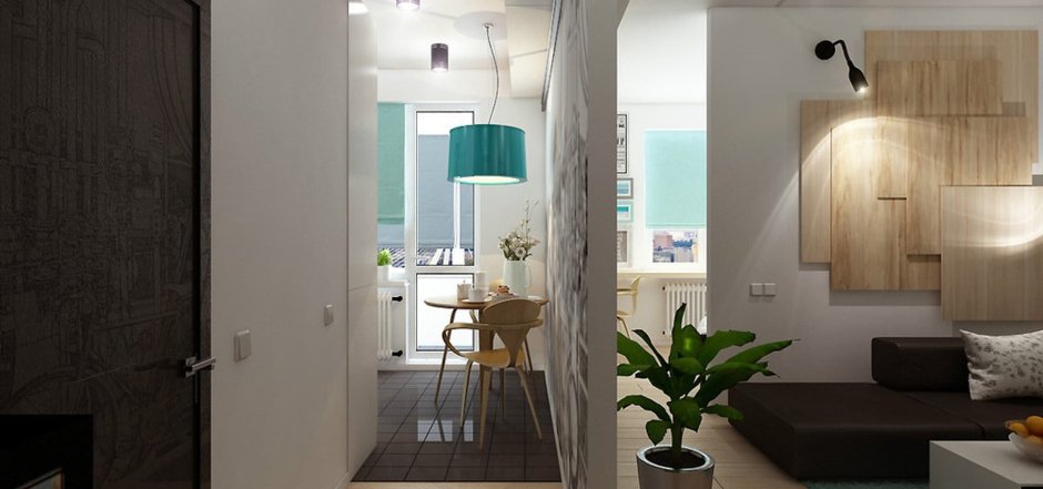 Перегородка между коридором и гостиной