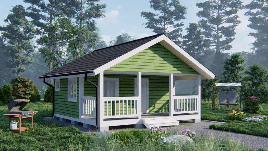 Дачный домик 5х4 одноэтажный каркасный