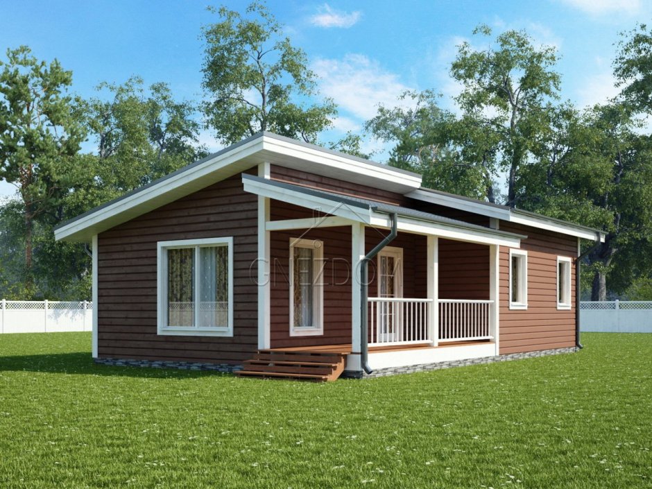 Дом из бруса 100 м2 одноэтажный