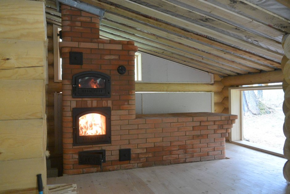 Печь камин с лежанкой