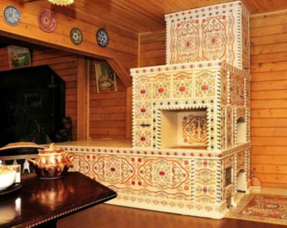 Печь облицованная изразцами