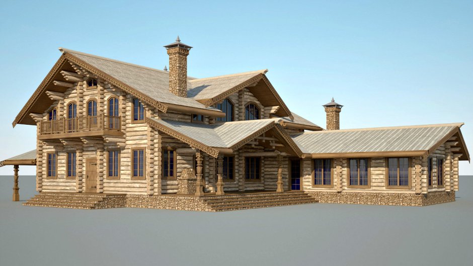 Красивый деревянный дом в русском стиле