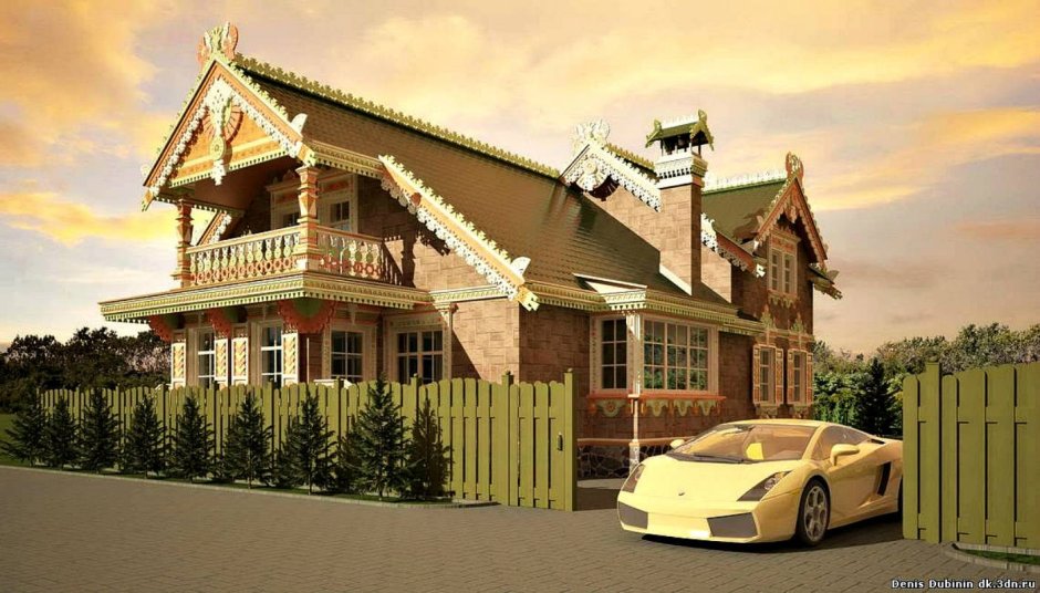 Дом из оцилиндрованного бревна Терем