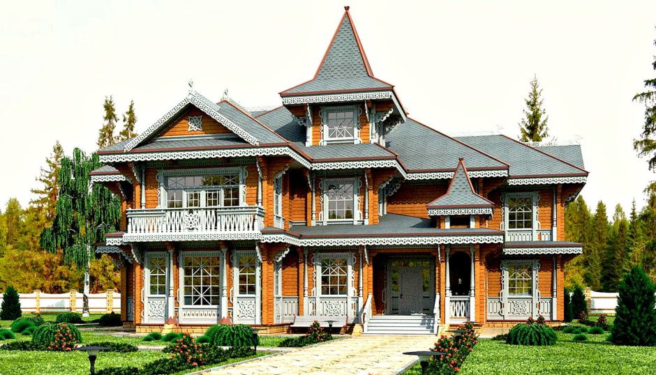 Интерьер в стиле русская усадьба в бревенчатом доме