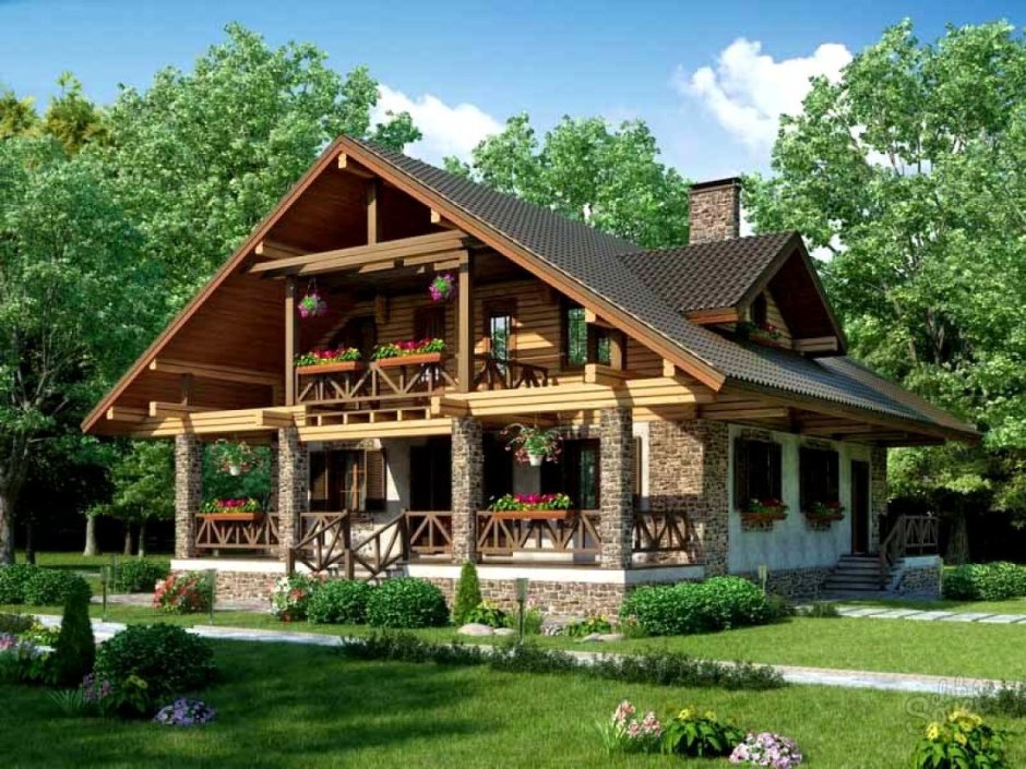 Фасады деревянных домов