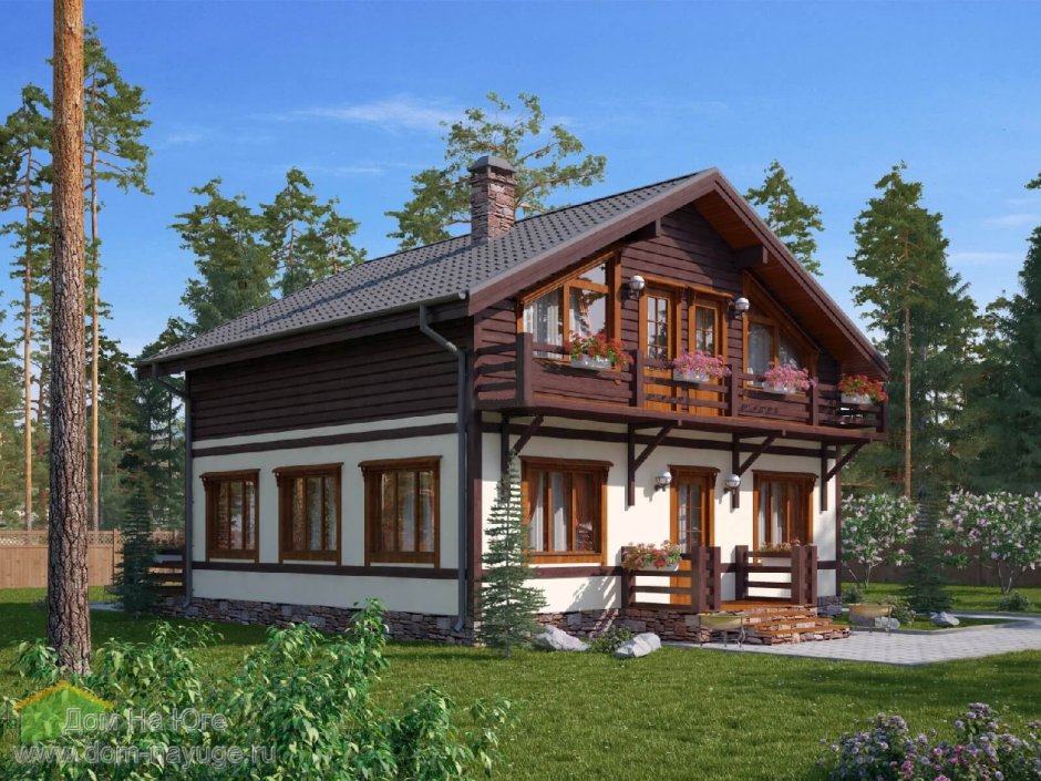 Каркасный дом с мезонином