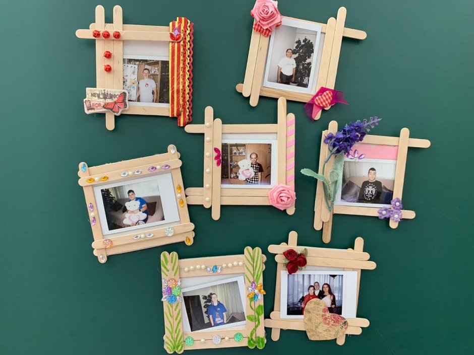 Фоторамка из палочек от мороженого