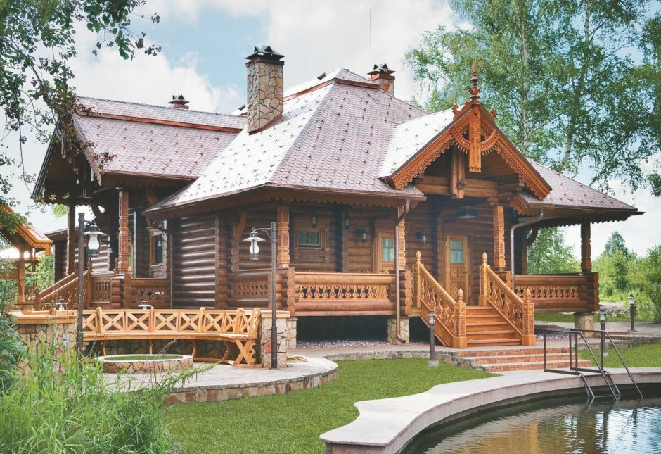 Дом из оцилиндрованного бревна Викинг